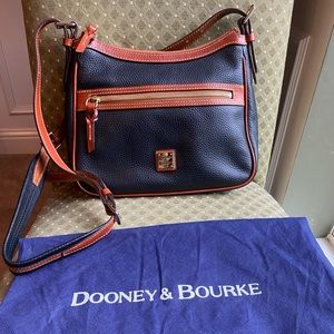 Dooney & Bourke Black/Brown Leather Crossbody